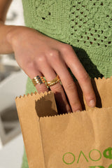 Roman dots ring gold plated