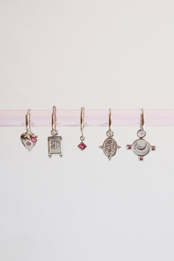Fuchsia diamond hoop silver