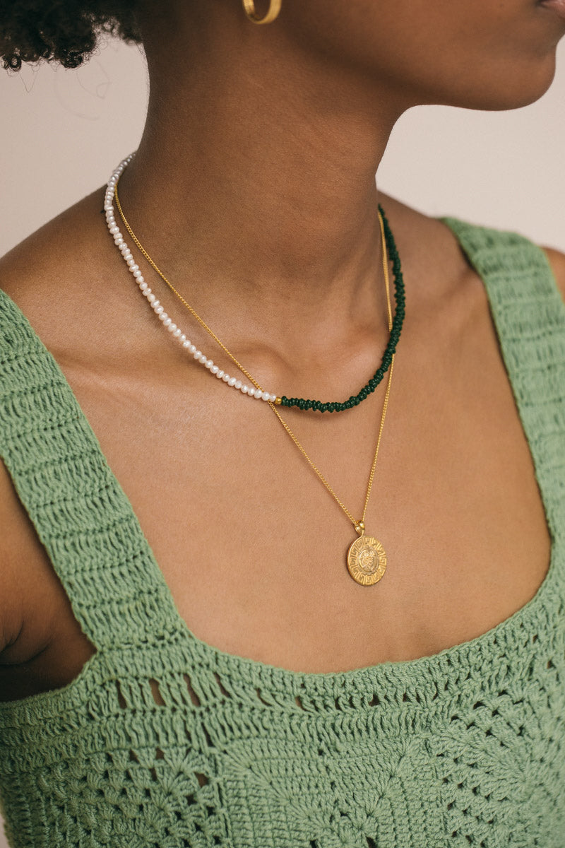 Syros necklace gold plated (42 cm)