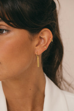 Meander bar earring gold plated