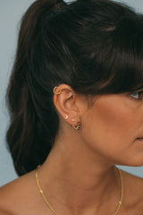 Midnight moon stud 14k solid gold