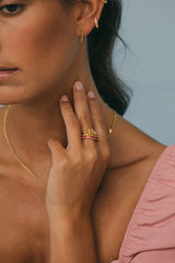 Vintage fuchsia ring gold plated