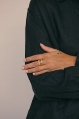 Vintage fuchsia ring gold plated