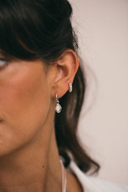 Ivory color orbit earring silver