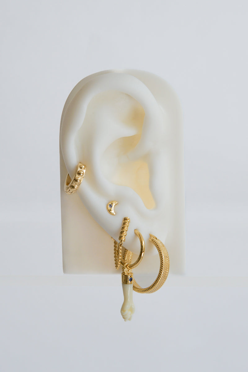 Ivory color hand earring gold plated