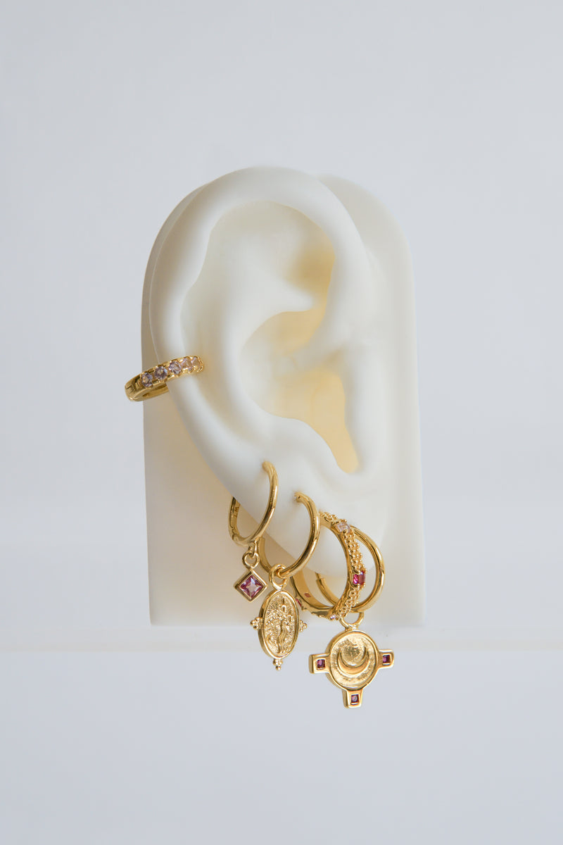 Selene coin earring gold plated