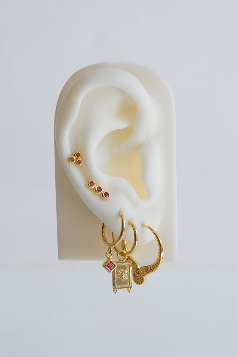 Star gazing earring gold plated