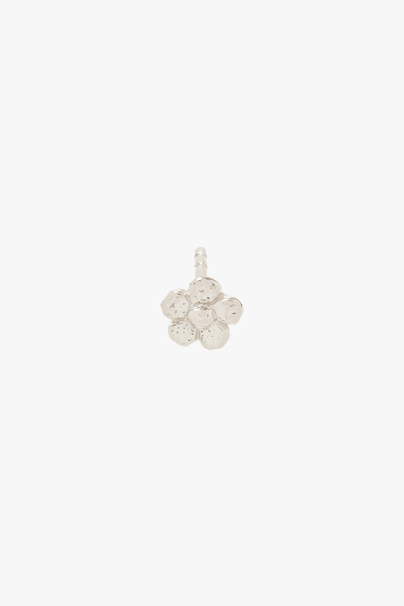 Hammered Flower Stud Silver