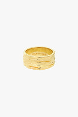 Hammered Horizon Ring Gold Plated