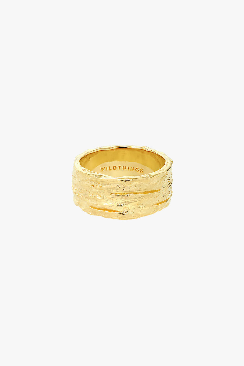 Hammered Horizon Ring Gold Plated