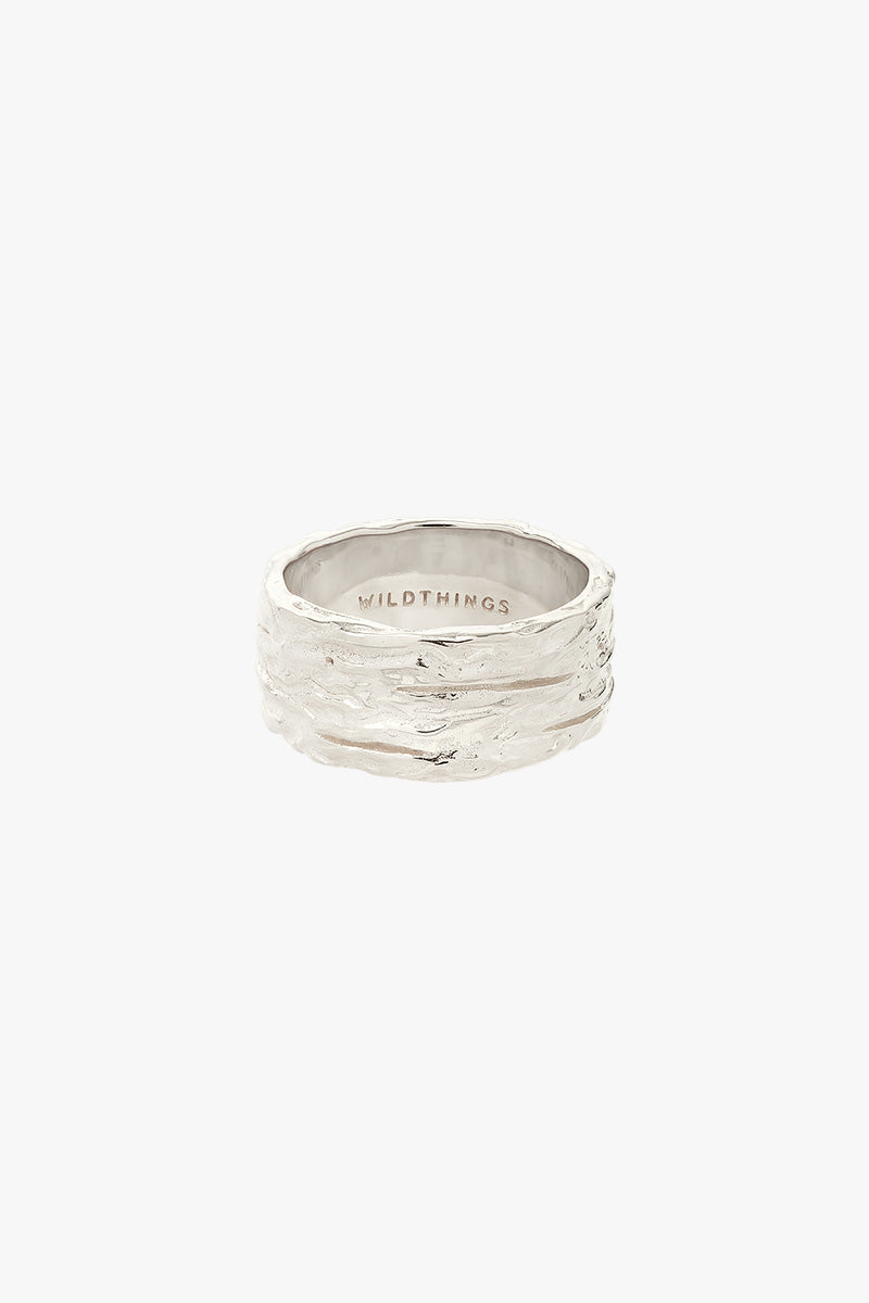 Hammered Horizon Ring Silver