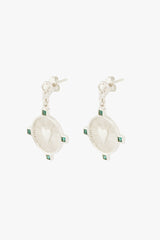 Heart Compass Earrings Silver