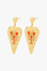 Lobster Love Earring Gold Plated