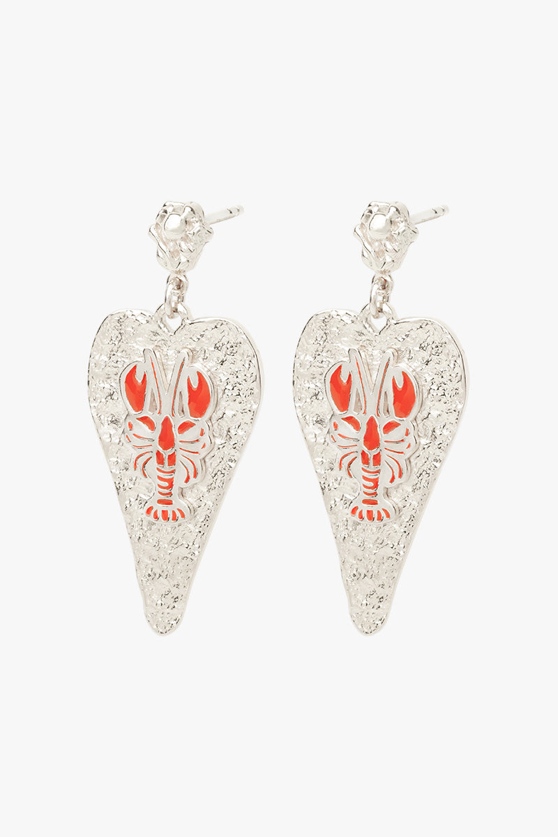 Lobster Love Earring Silver