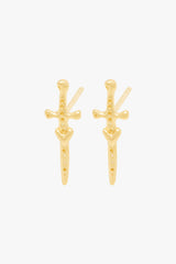 Love dagger stud gold plated