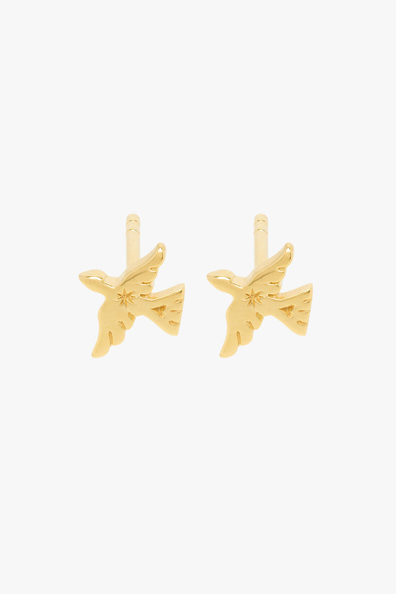 Lucky swallow stud gold plated 