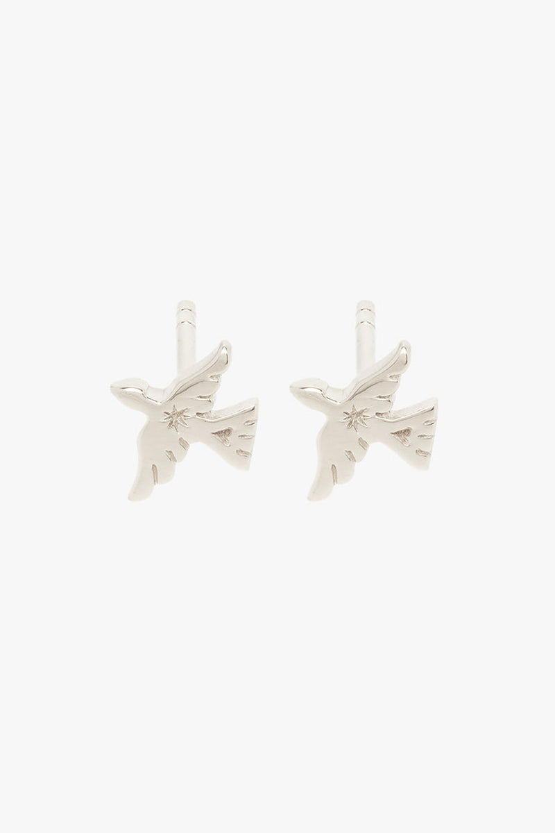 Lucky swallow stud silver