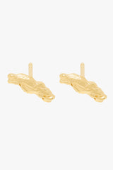 Organic stack stud gold plated 