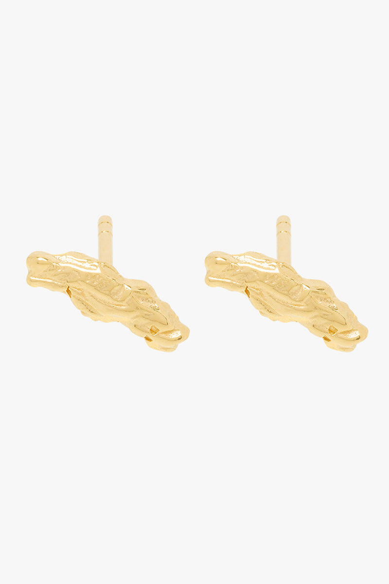 Organic stack stud gold plated 