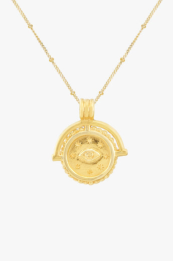 Queen Of Stars Double Sided Necklace Gold Plated