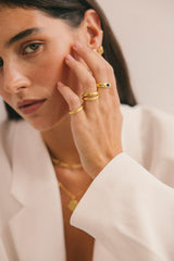 Rocky Stack Ring Gold Plated