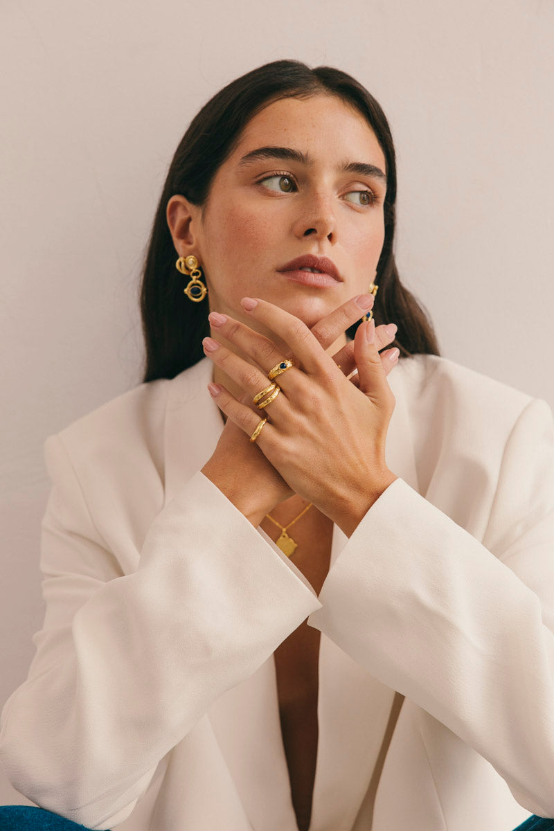 Rocky Stack Ring Gold Plated