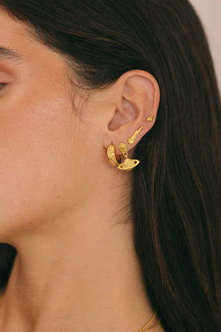 Mini Falling Star Stud Gold Plated