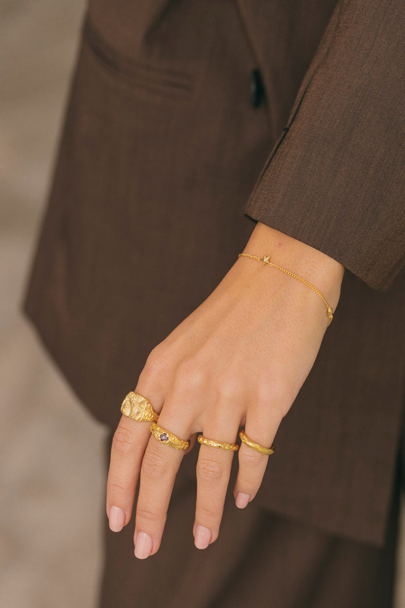 Triple Star Bracelet Gold Plated