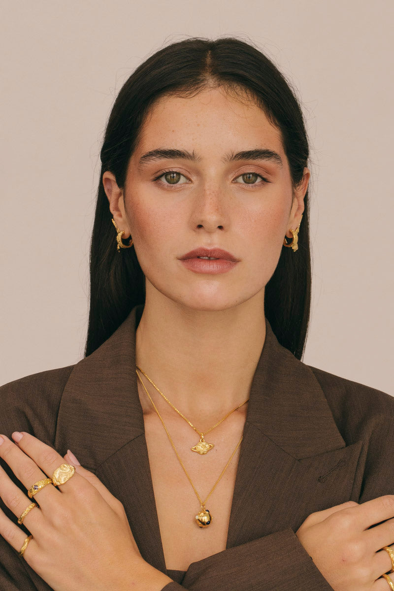 Saturn Necklace Gold Plated