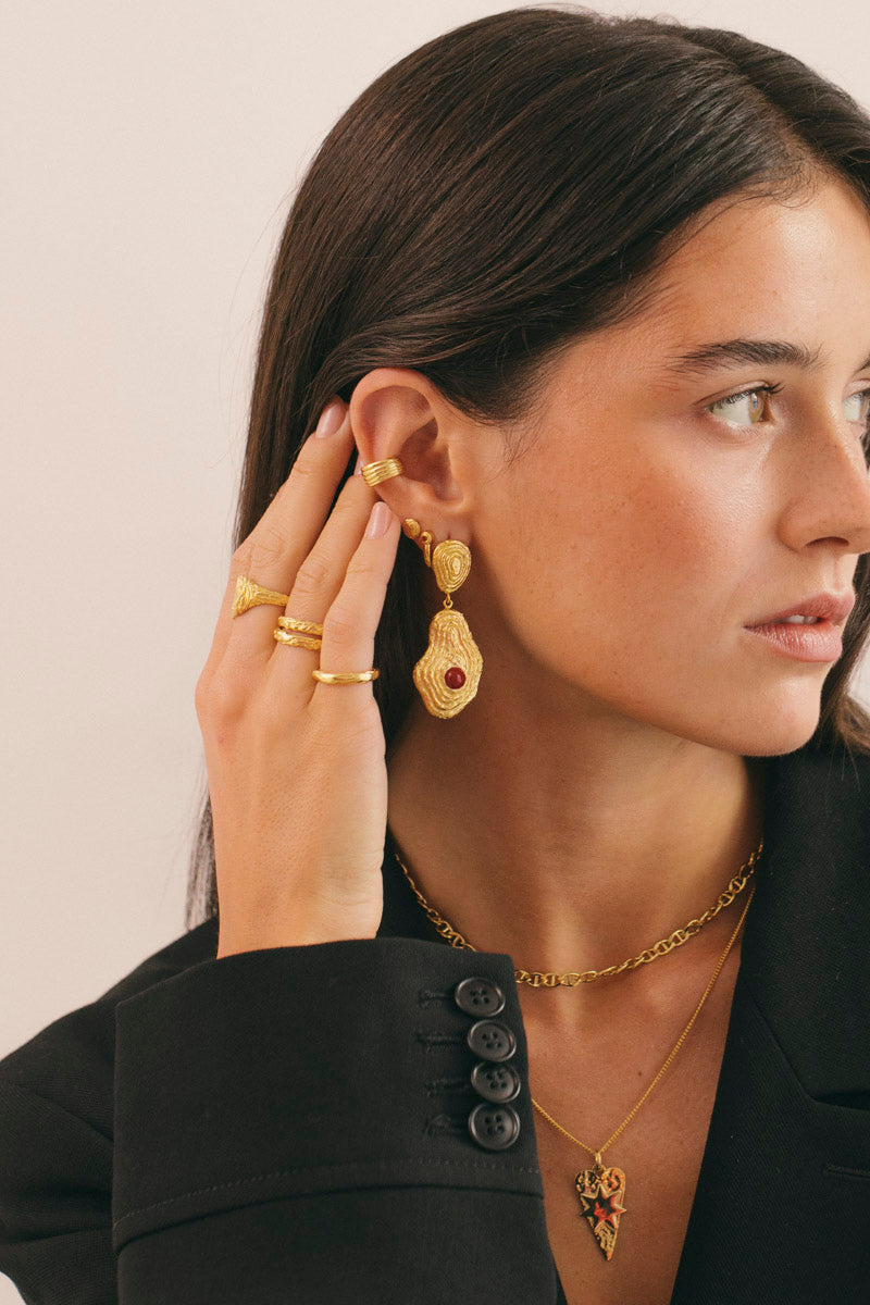 Mars Volcano Stud Gold Plated