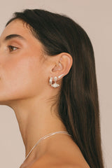 Etheral Haze Hoop Silver