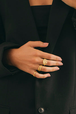 Astral Square Ring Gold Plated