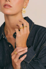 Rocky Stack Ring Gold Plated