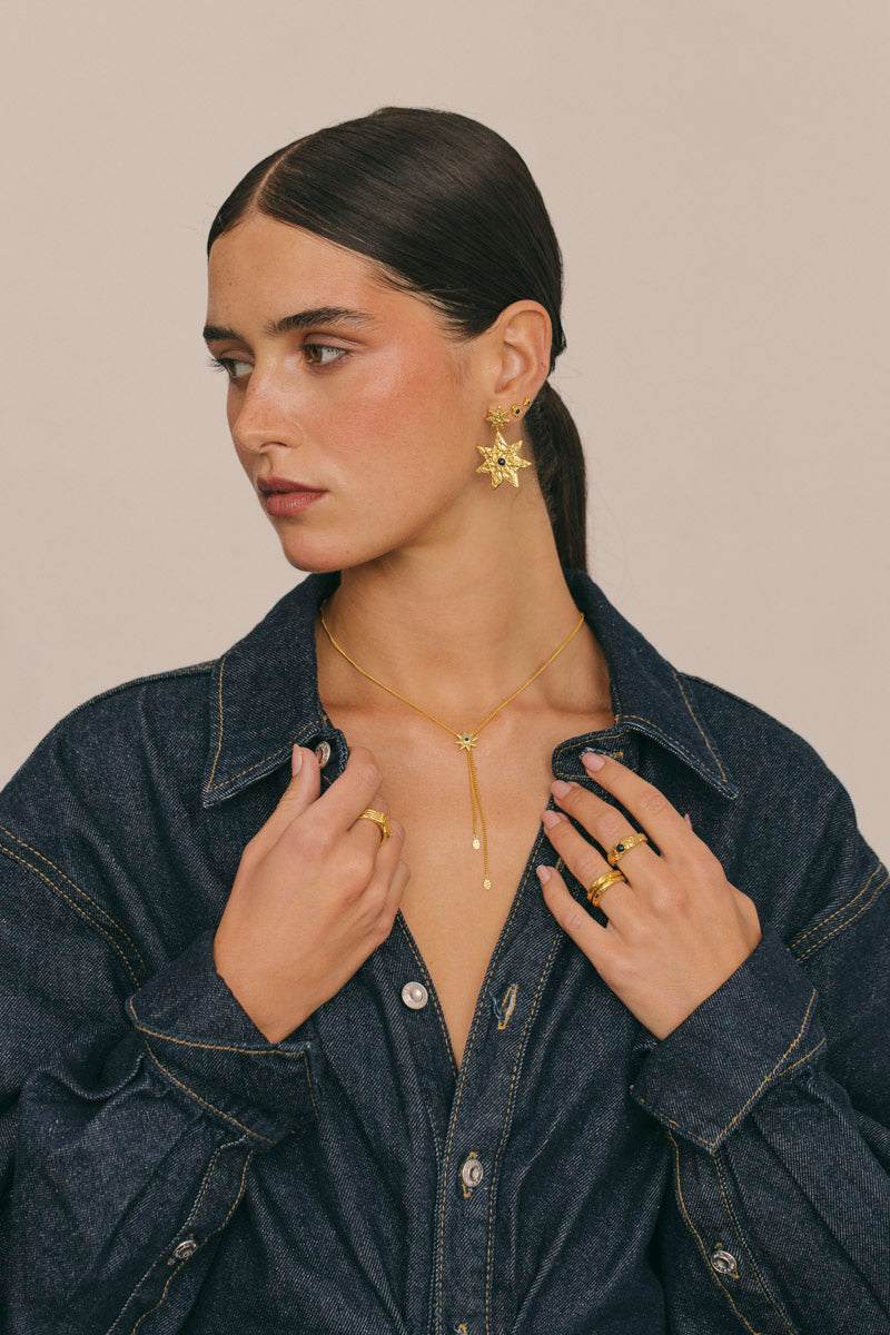 Night Sky Necklace Gold Plated