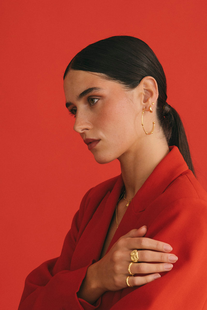 Ripple Huggie Gold Plated