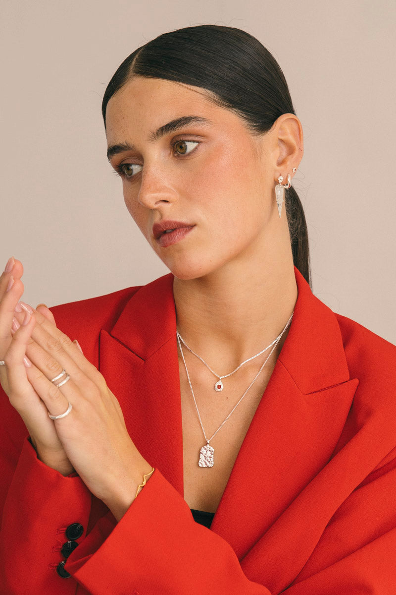Red Planet Necklace Silver