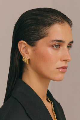 Classic Ovate Hoops Gold Plated (17mm)