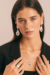 Red Planet Stud Silver (pair)