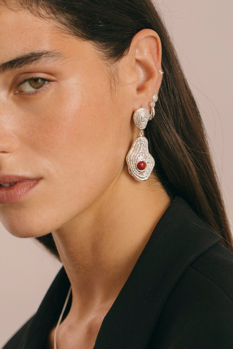 Red Planet Stud Silver (pair)