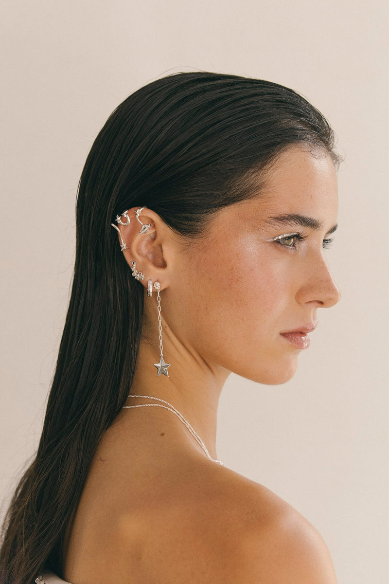 Luminous Star Drop Earring Silver