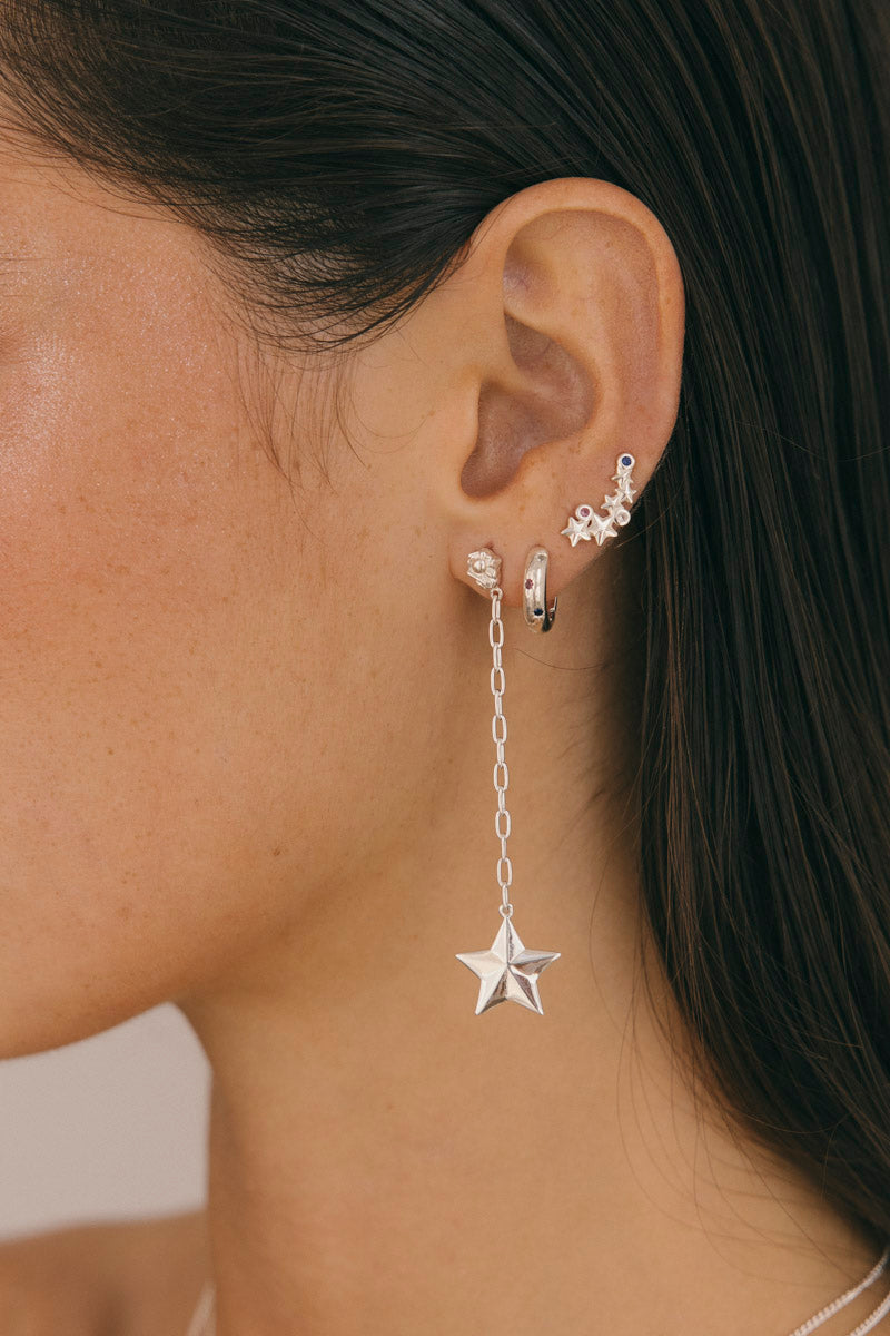Luminous Star Drop Earring Silver