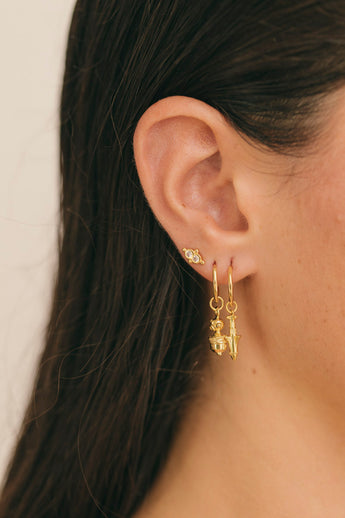 Rocket Earring Gold Plated