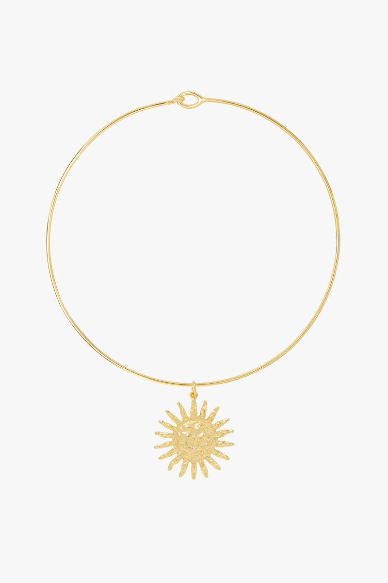 Sunburst necklace gold plated