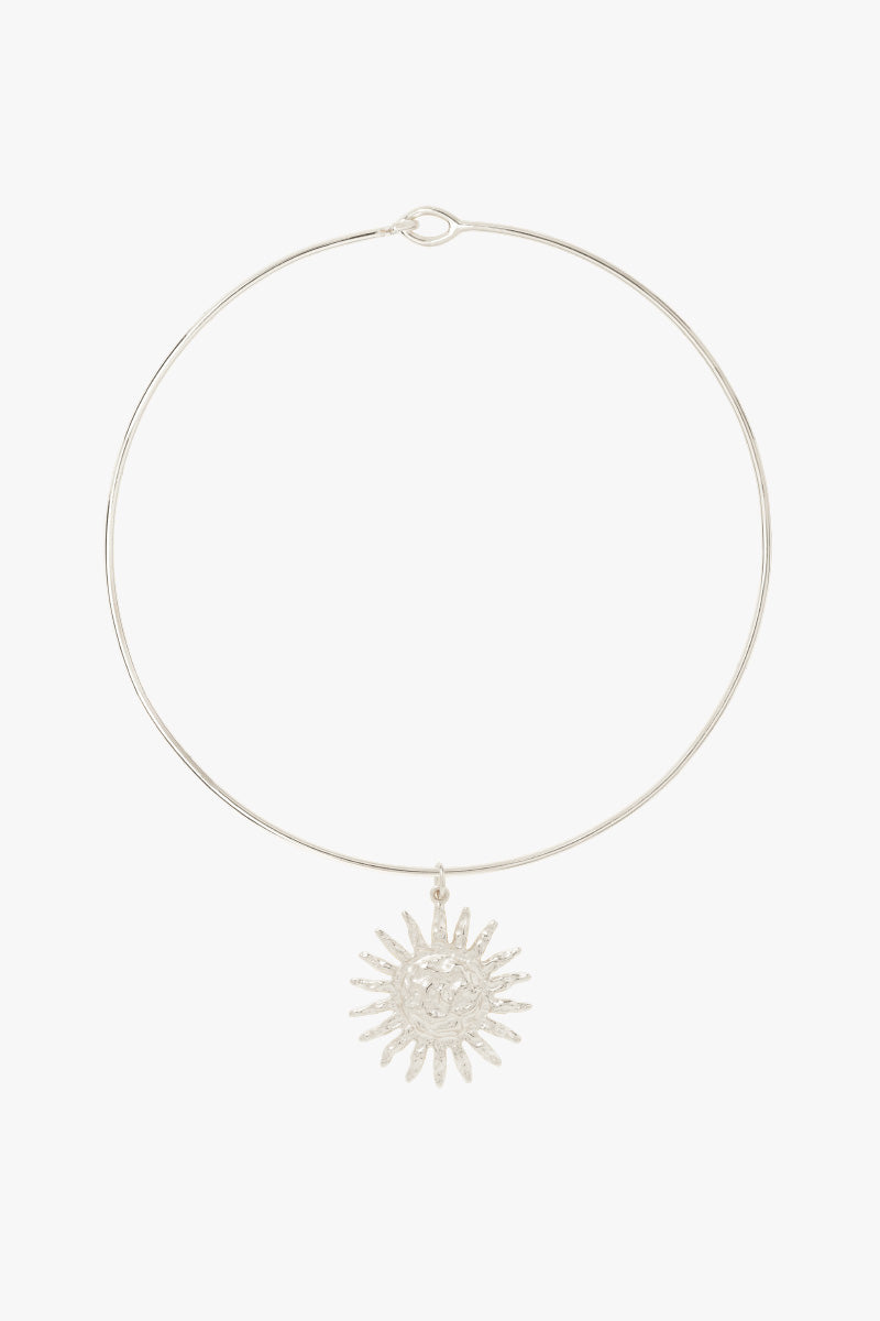 Sunburst necklace silver