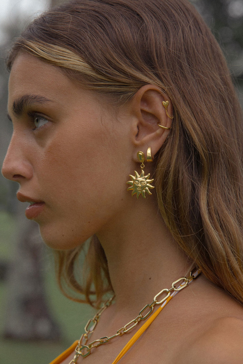 Wide Classic Huggie Gold Plated