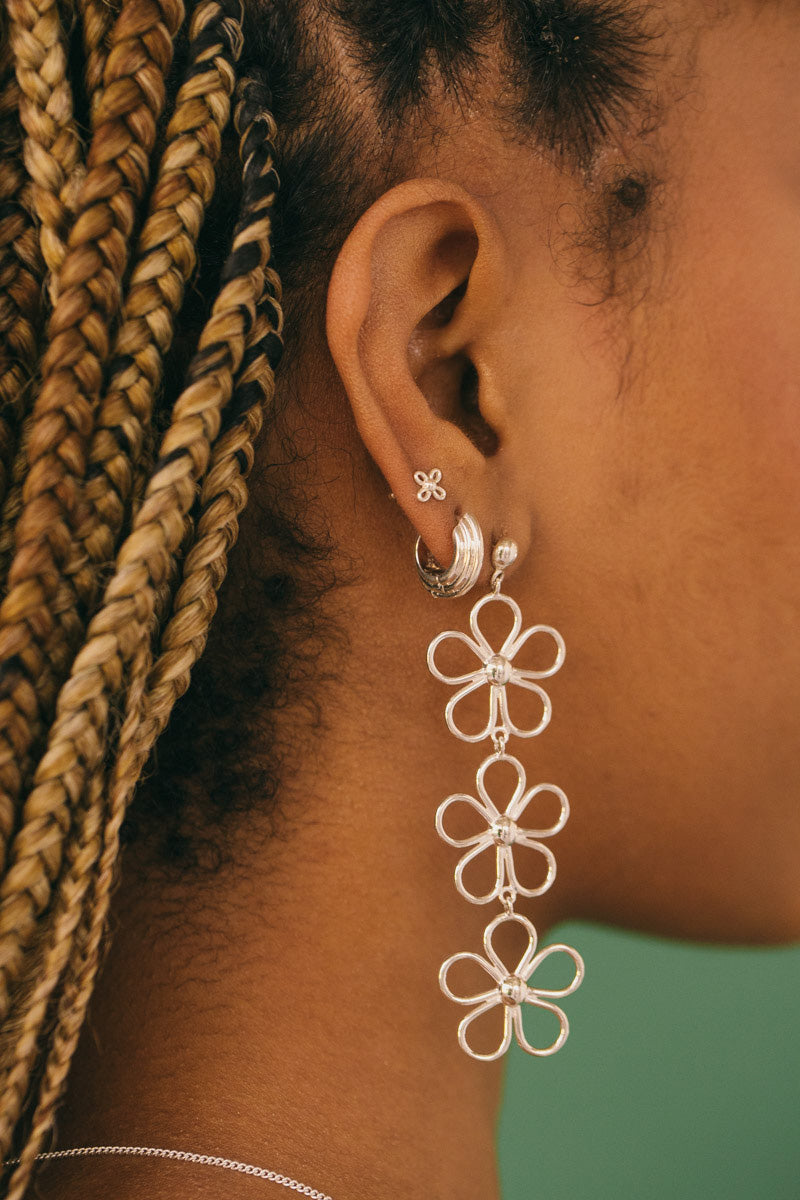 Flores Stud Silver