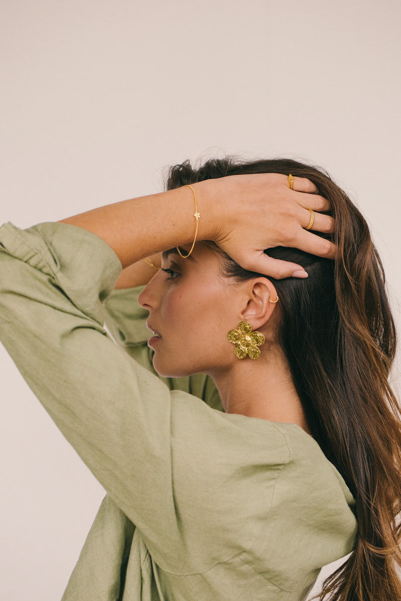 Flower Bracelet Gold Plated