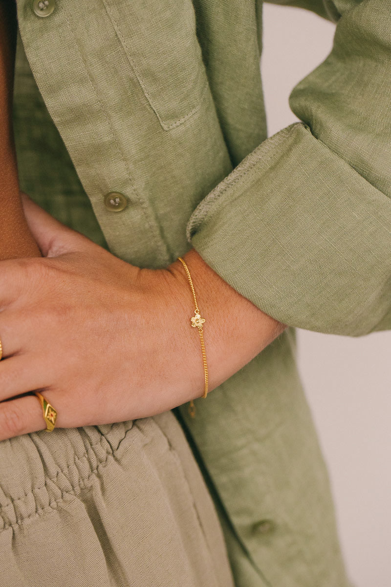 Flower Bracelet Gold Plated