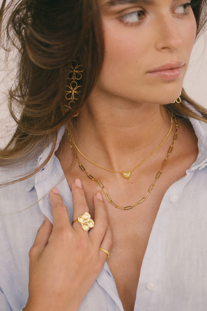 Short Link Chain Necklace Gold Plated (40cm)