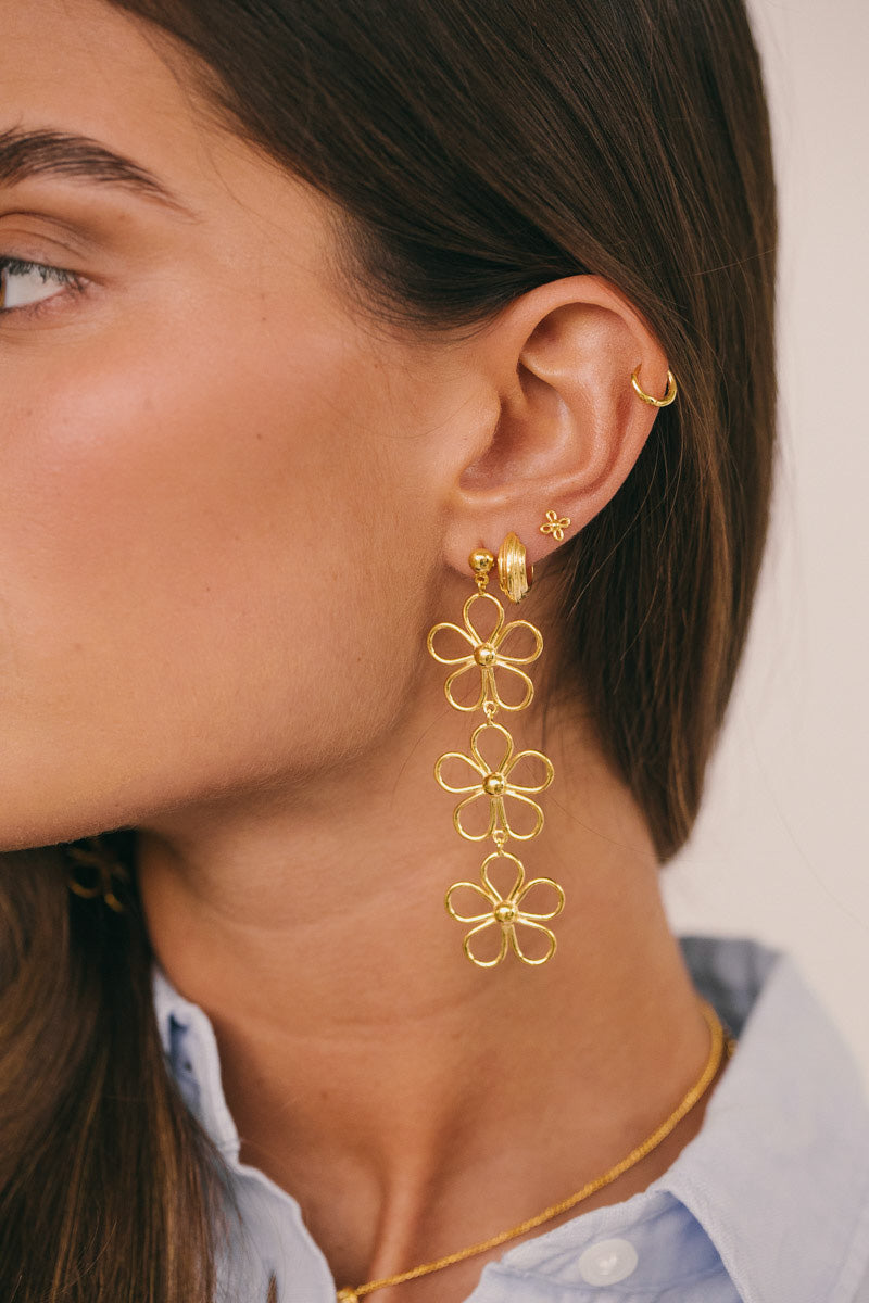 Flores Stud Gold Plated